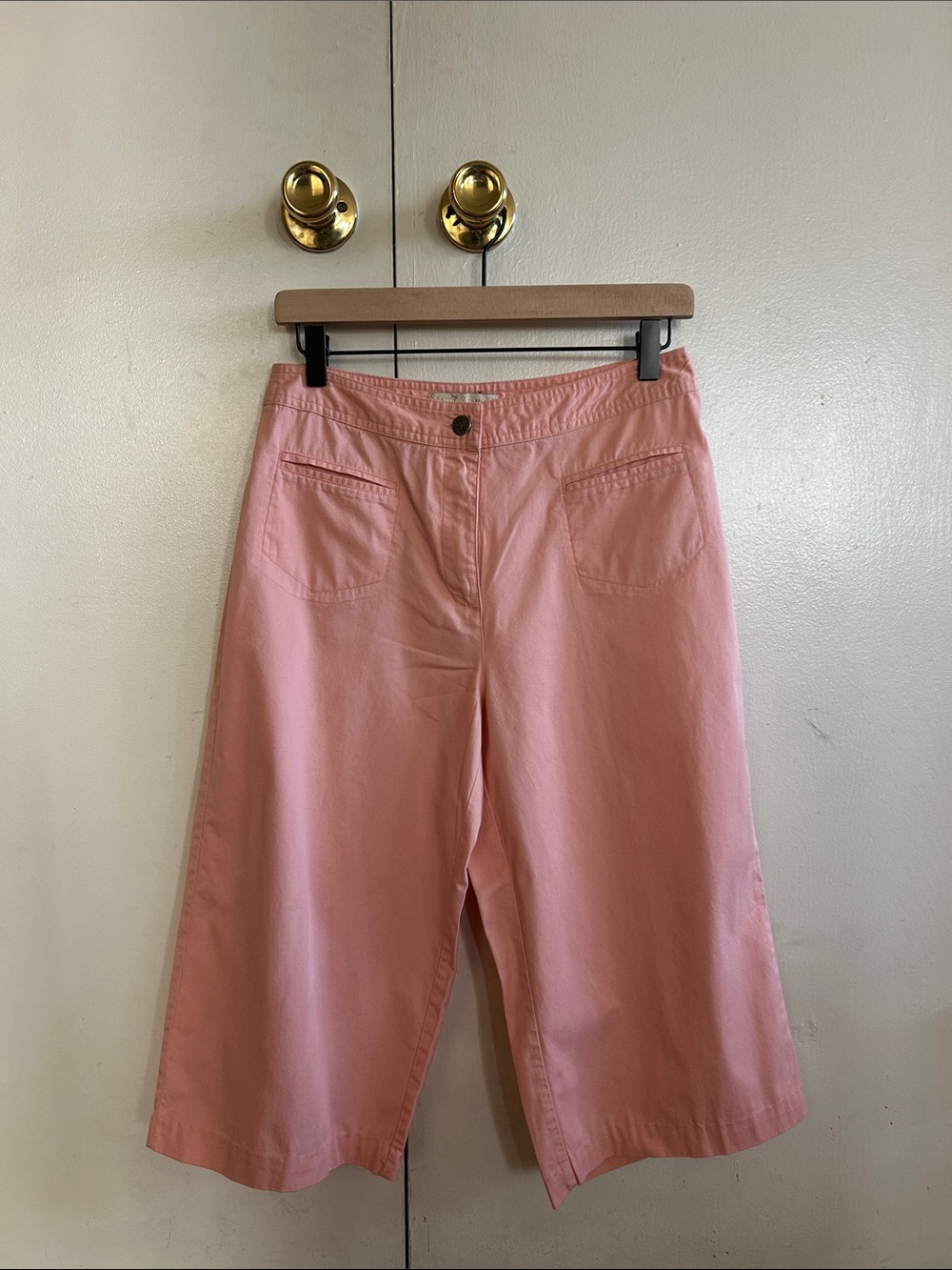 Linden Hill Peach-Pink High Waist Cropped Wide Leg Pants